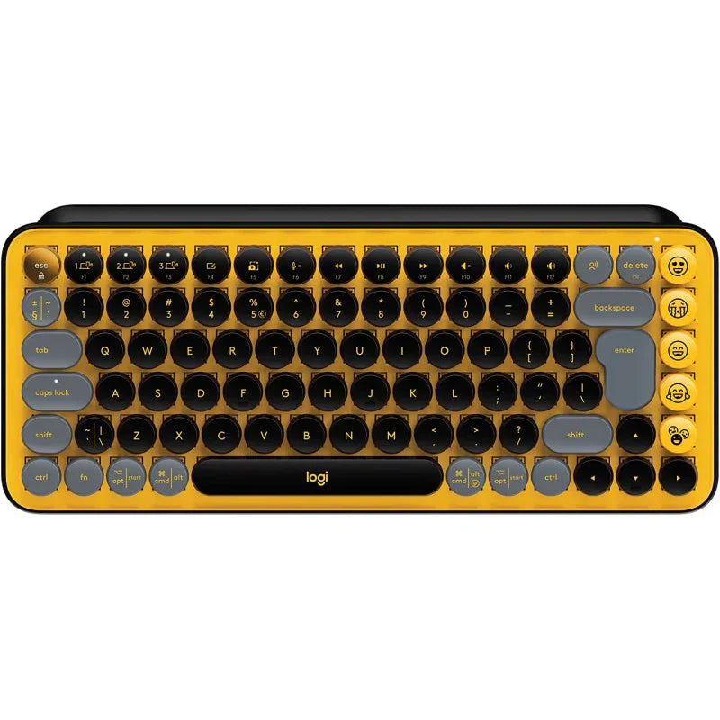 Logitech Pop Keys Mechanical Wireless Keyboard With Customizable Emoji Keys, Durable Compact Design, Bluetooth Or Usb Connectivity, Multi-Device, Os Compatible - Blast, Blast Yellow, 920-010735 - eBuy UAE